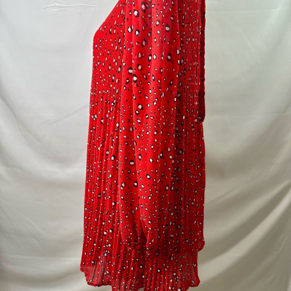 SHEIN Frenchy Allover Print Tie Back Plisse Smock Dress Size L - Picture 8 of 11